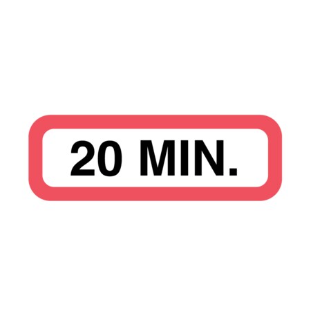 Nevs Position Labels - 20 min 1/2" x 1-1/2" White w/Red & Black XP-430